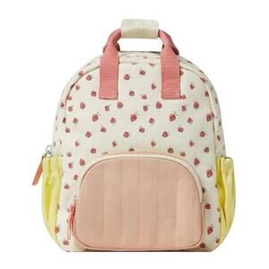 Strawberry Print Kid's Small Canvas Backpack SchoolBag